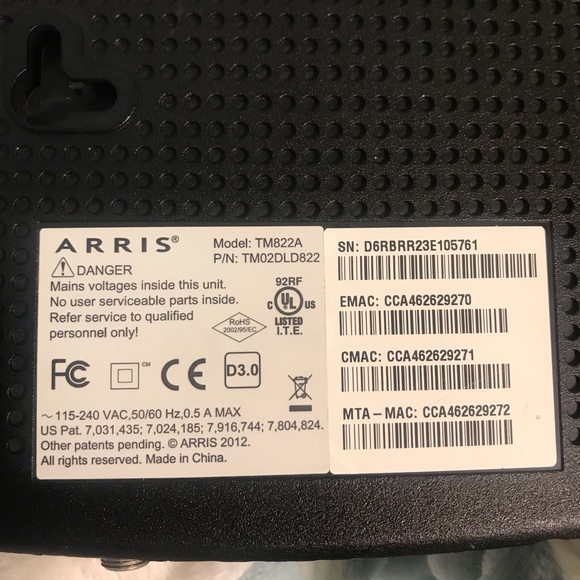 ARRIS TM822A - Black Cable Modem Docsis, Touchstone, Telephony Modem - Picture 4 of 6